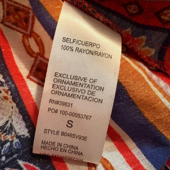 Democracy Multicolor Paisley Blouse size S - Picture 9 of 9